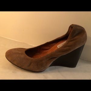 Lanvin Wedge-Brown Suede